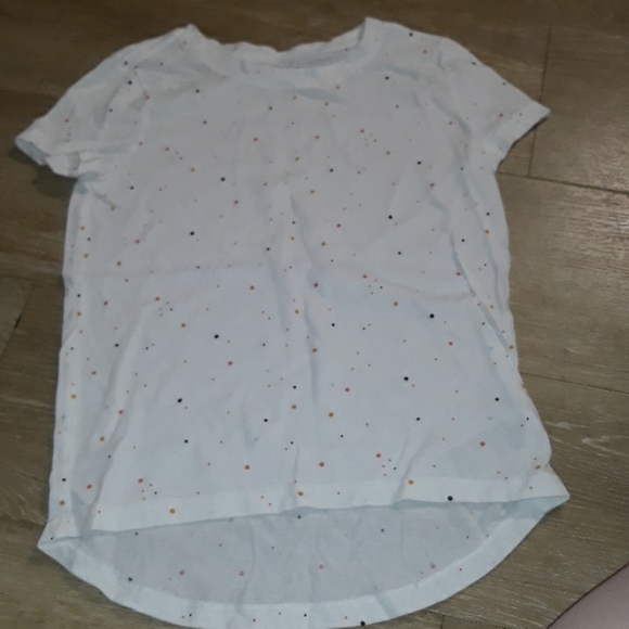Old Navy Girls Relaxed Tee White with Colorful Dots (Size Small 6/7) - Picture 1 of 3